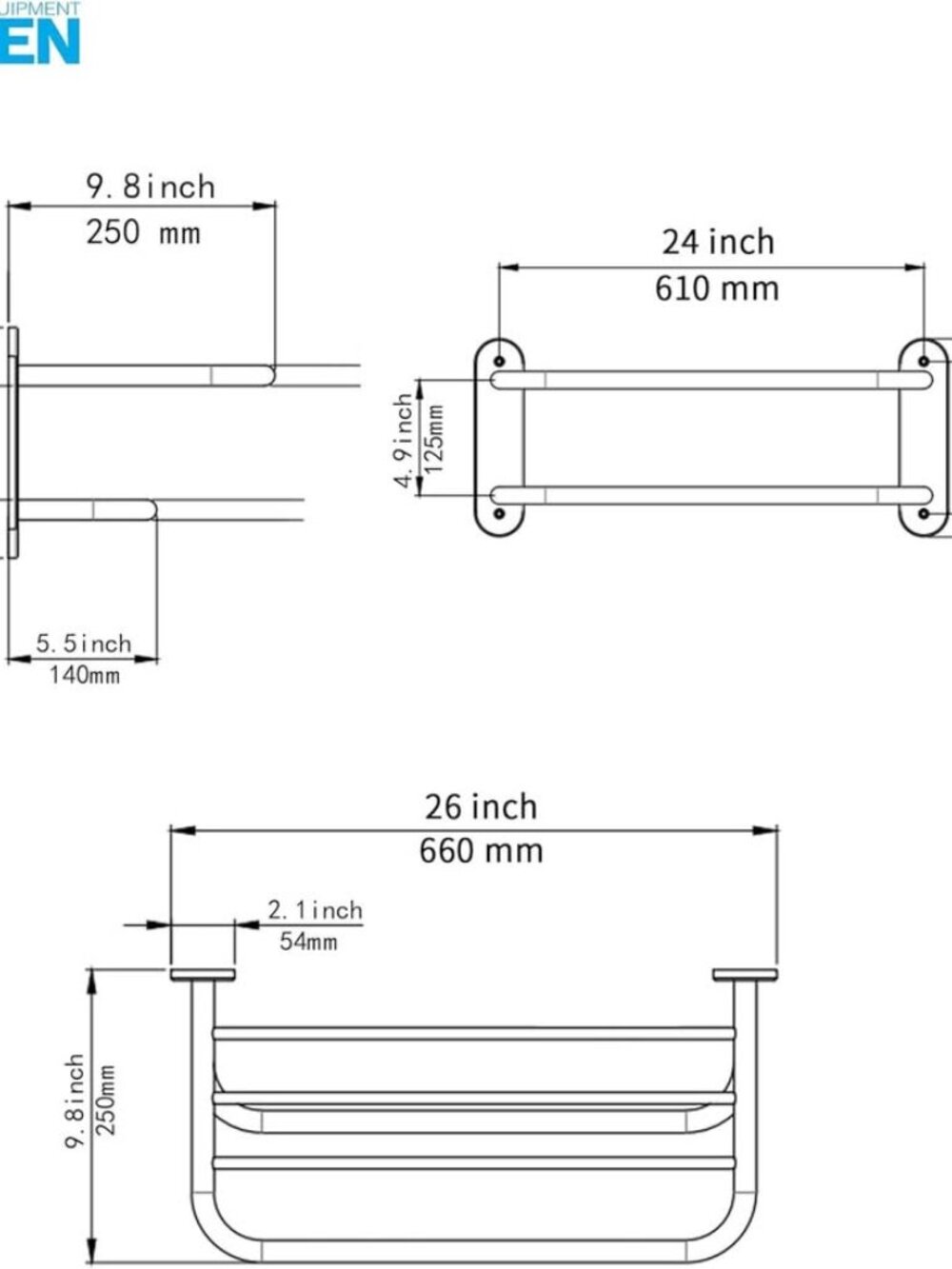 24 Inch Bathroom Towel Rack - Picture 2 of 4